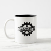 Radfahrer-lustiges Geschenk Zweifarbige Tasse (Links)