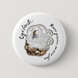 Radfahrer Mehr Gänge, mehr Spaß. Radsport Button