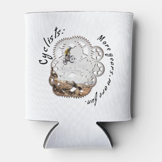 Radfahrer Mehr Gänge, mehr Spaß. Radsport Dosenkühler (Vorderseite)