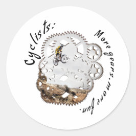 Radfahrer Mehr Gänge, mehr Spaß. Radsport Runder Aufkleber