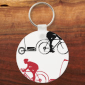Radfahrer mit Anhänger Schlüsselanhänger (Vorderseite)