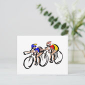 Radfahrer mit dem Gütezeichen Postkarte (Stehend Vorderseite)