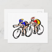 Radfahrer mit dem Gütezeichen Postkarte (Vorne/Hinten)