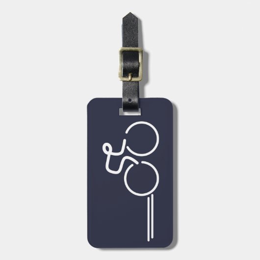 Radfahrer mit grafischer Adresse Gepäckanhänger (Vorderseite vertikal)