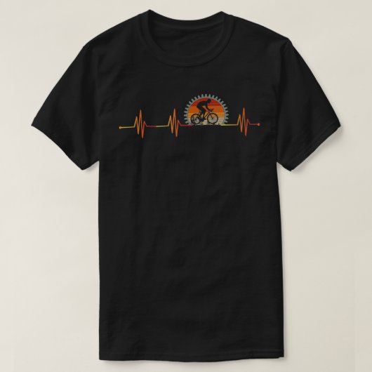 Radfahrer mit Herzschlag T-Shirt (Design vorne)
