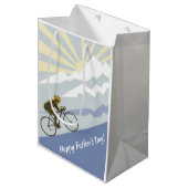 Radfahrer Mountain Road Bike Vatertag Mittlere Geschenktüte (Vorderseite Schrägansicht)