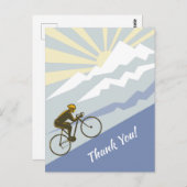 Radfahrer Mountainbike-Tour Danke Postkarte (Vorne/Hinten)