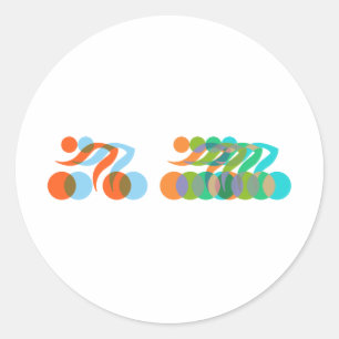 Radfahrer, Radfreaks Runder Aufkleber