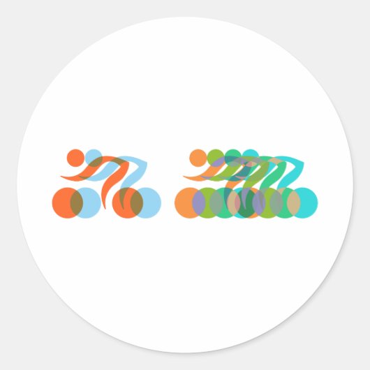 Radfahrer, Radfreaks Runder Aufkleber (Vorderseite)