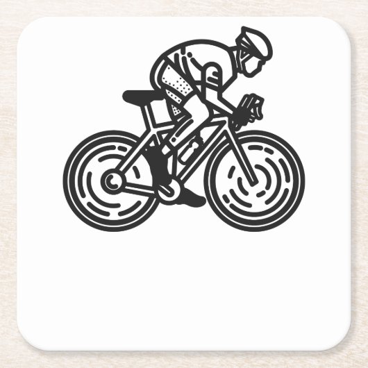 Radfahrer Rechteckiger Pappuntersetzer (Vorderseite)