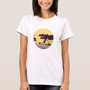 Radfahrer-Safari Biketour mit Sonnenuntergang Elef T-Shirt