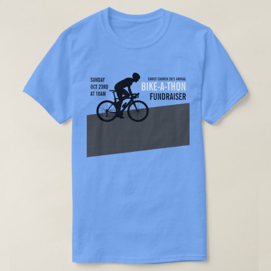 Radfahrer-Silhouette, Wohltätigkeit Bike-a-Thon-Ve T-Shirt (Design vorne)