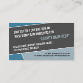 Radfahrer-Silhouette, Wohltätigkeit Bike-a-Thon-Ve Visitenkarte (Rückseite)