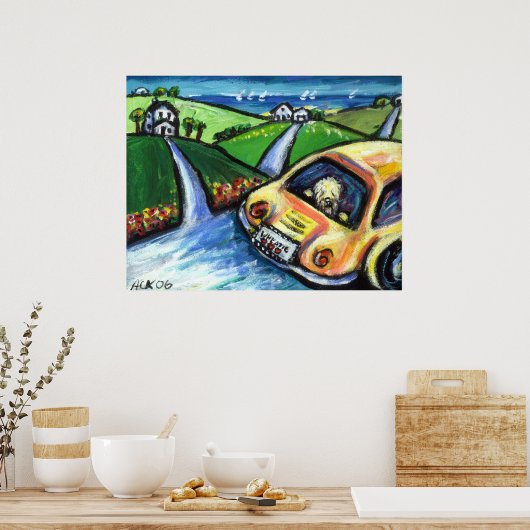 Radfahrer-Sommerwagenfahrt Poster (Küche)