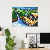 Radfahrer-Sommerwagenfahrt Poster (Heimbüro)