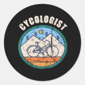Radfahrer Sonnenradfahrer für Runder Aufkleber (Vorderseite)