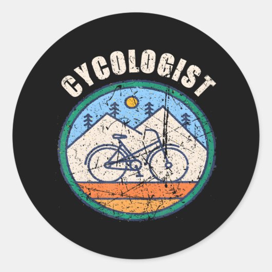 Radfahrer Sonnenradfahrer für Runder Aufkleber (Vorderseite)