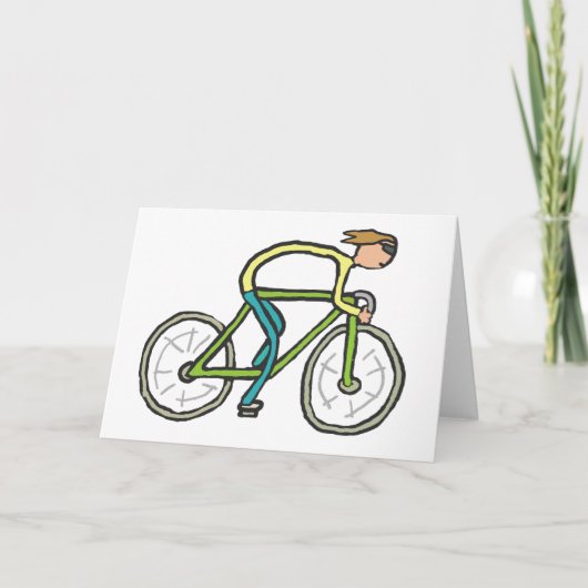 Radfahrer Stickman Karte (Vorderseite)