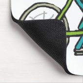 Radfahrer Stickman Mousepad (Ecke)