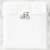 Radfahrer Stickman Runder Aufkleber (Tasche)