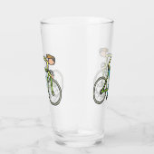 Radfahrer-Strichmännchen Glas (Rechts)