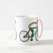 Radfahrer-Strichmännchen Kaffeetasse (VorderseiteRechts)