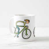 Radfahrer-Strichmännchen Kaffeetasse (Vorderseite Links)