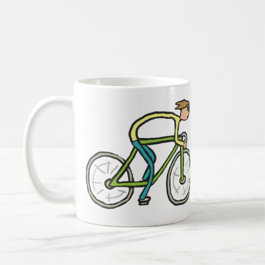 Radfahrer-Strichmännchen Kaffeetasse (Links)