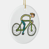 Radfahrer-Strichmännchen Keramik Ornament (Rechts)