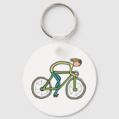 Radfahrer-Strichmännchen Schlüsselanhänger (Rückseite)