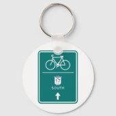 Radfahrer-Süd-Road-Zeichen Schlüsselanhänger (Rückseite)