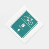 Radfahrer-Süd-Road-Zeichen Serviette (Ecke)