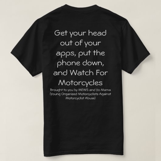Radfahrer-T - Shirt (Design Rückseite)