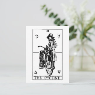 Radfahrer Tarotkarte Vintage-Fahrrad-Illustration Postkarte