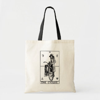Radfahrer-Tarotkarte Vintage-Fahrrad-Illustration Tragetasche