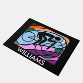 Radfahrer-ursprüngliche abstrakte Kunst Fußmatte (Schrägansicht)