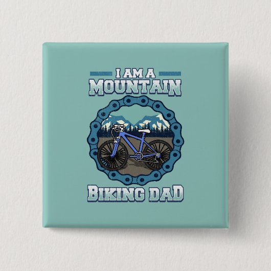Radfahrer-Vater Mountainbiker Vater-Tag Button (Vorderseite)