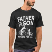 Radfahrer Vater und Junge T-Shirt (Vorderseite)