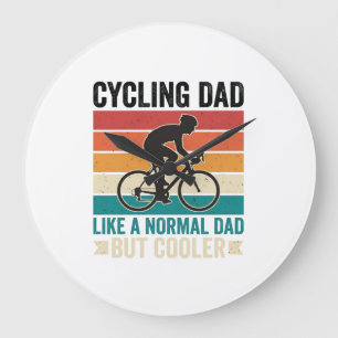 Radfahrer-Vater Vintage-Biker-Vater-T-Shirt-Design Große Wanduhr