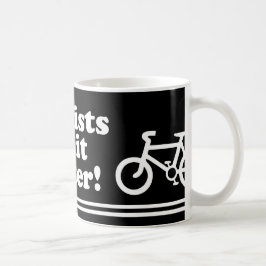 Radfahrer verbessert es kaffeetasse