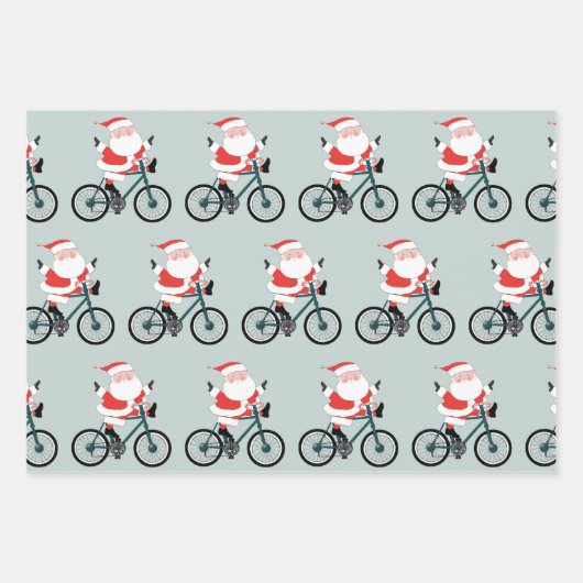 Radfahrer Weihnachten Geschenkpapier Set (Vorderseite 3)