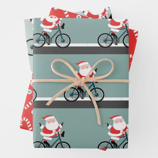 Radfahrer Weihnachten Geschenkpapier Set (Beispiel)