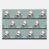 Radfahrer Weihnachten Geschenkpapier Set (Vorderseite)