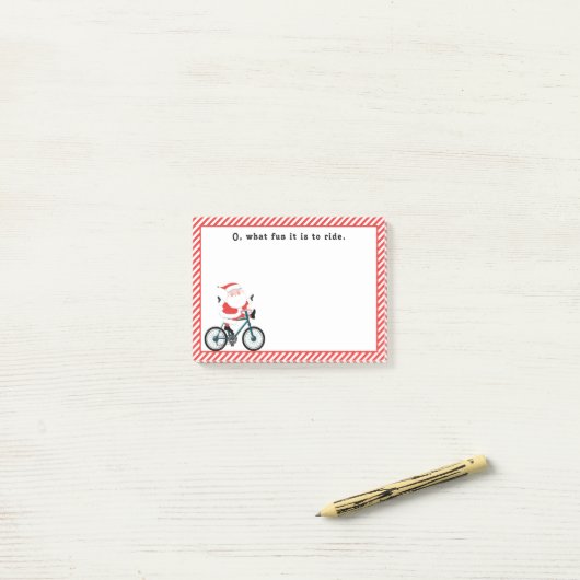 Radfahrer Weihnachten Post-it Klebezettel (Auf Schreibtisch)