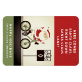 Radfahrer Weihnachts-Weihnachtskarte Magnet (Horizontal)