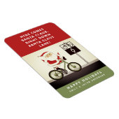 Radfahrer Weihnachts-Weihnachtskarte Magnet (Rechte Seite)