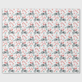 Radfahrer Weihnachts-Wrapping Papier Geschenkpapier (Flach)