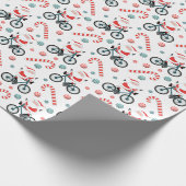 Radfahrer Weihnachts-Wrapping Papier Geschenkpapier (Ecke)