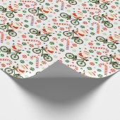 Radfahrer Weihnachts-Wrapping Papier Geschenkpapier (Ecke)
