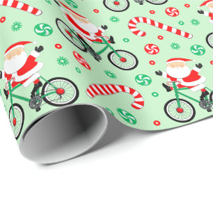 Radfahrer Weihnachts-Wrapping Papier Geschenkpapier